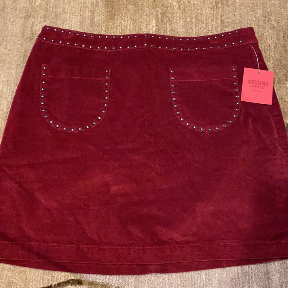 ~Mossimo~ Burgundy Velour Skirt